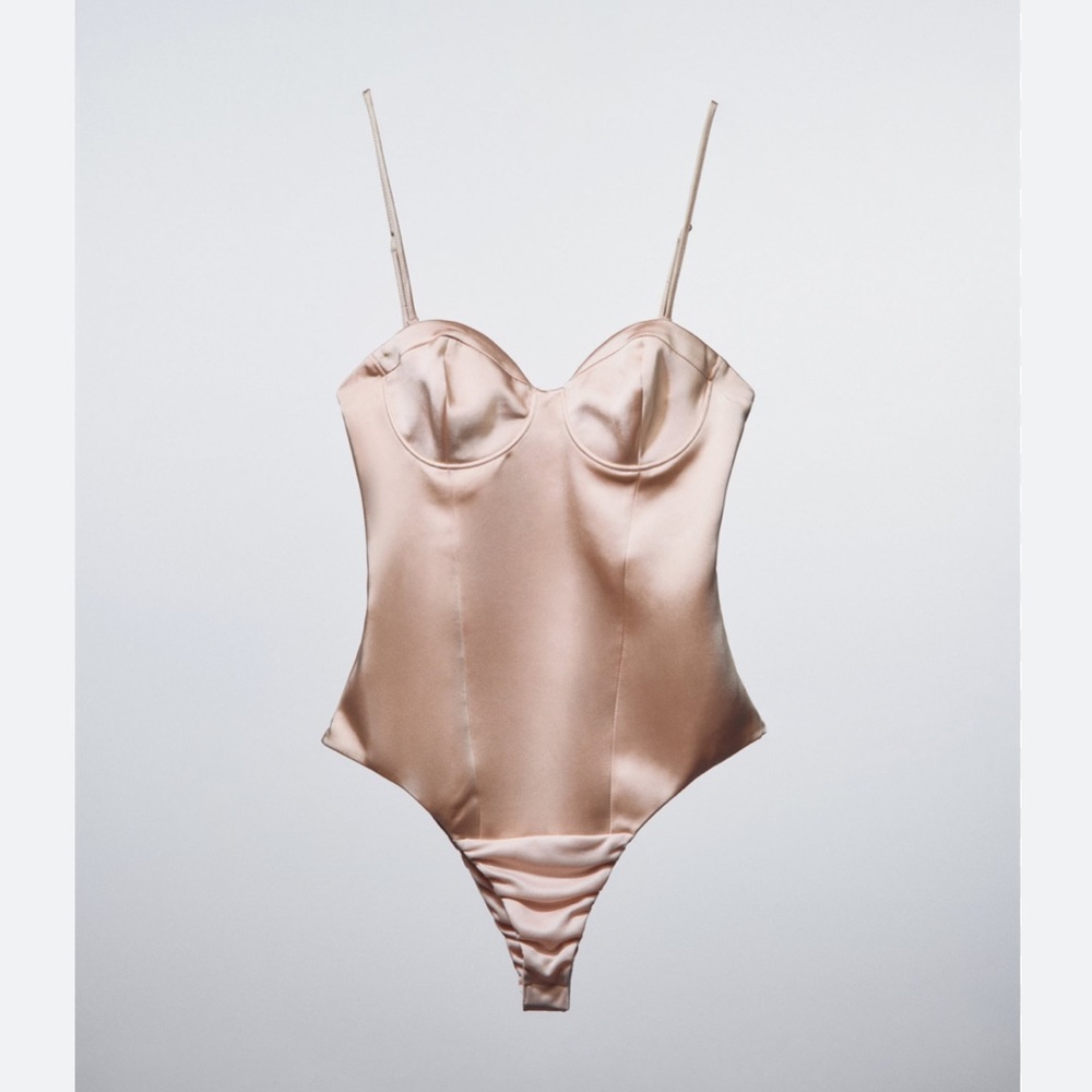 ZARA satin effect bustier bodysuit